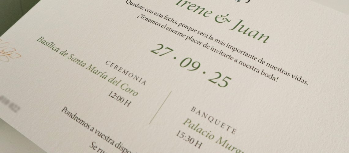Invitaciones Boda: Irene & Juan