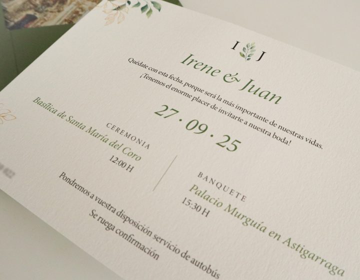 Invitaciones Boda: Irene & Juan