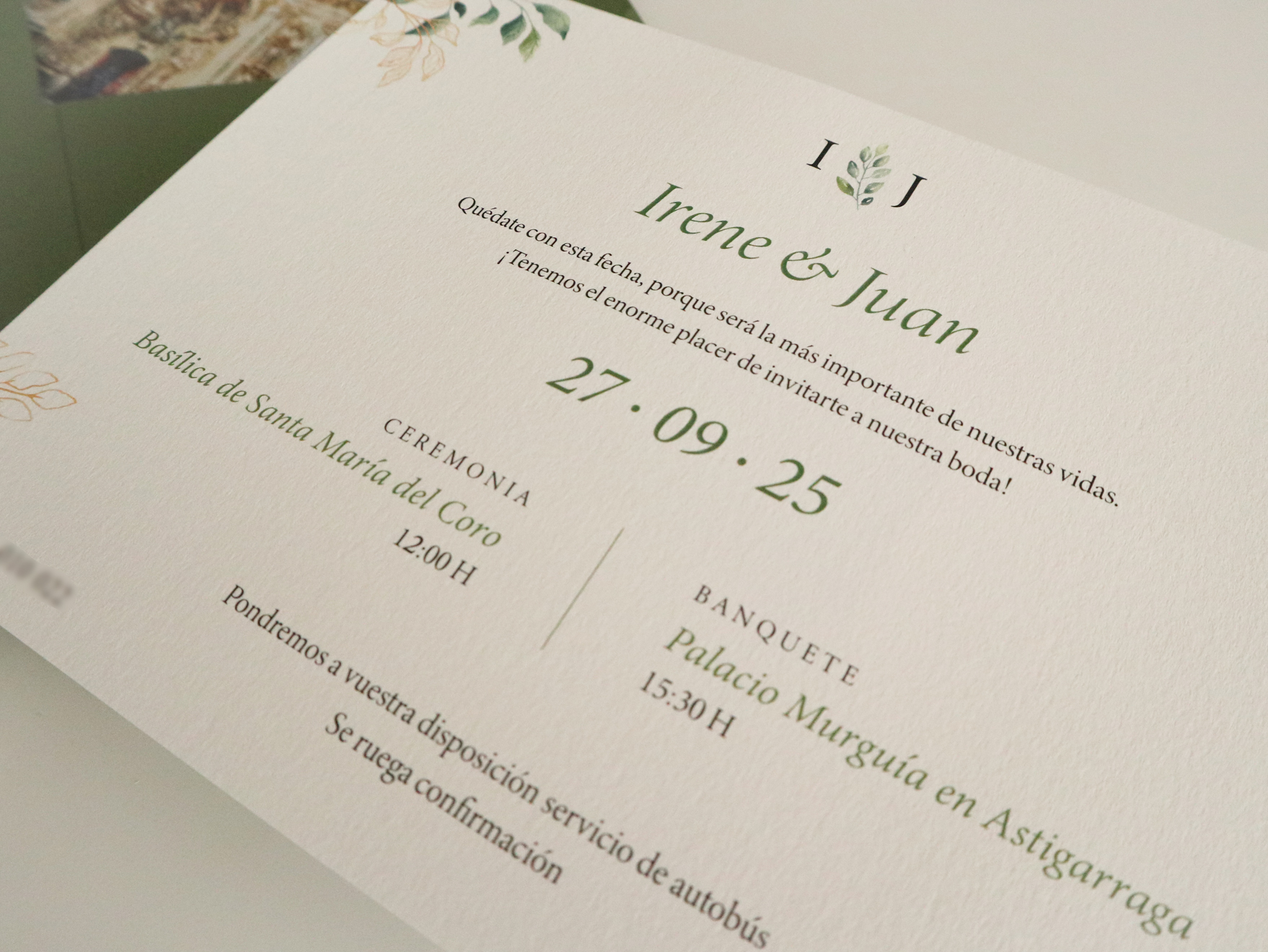 Invitaciones Boda: Irene & Juan